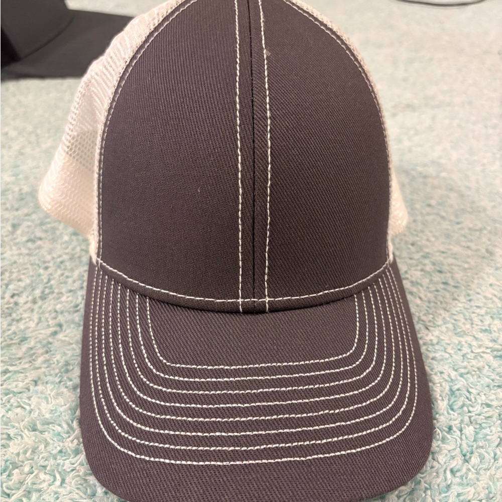 Grey and White Trucker Hat-Worn